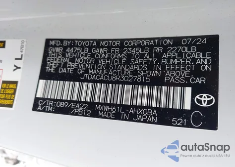 2024 Toyota Prius Prime Xse z USA, uszkodzony, nr VIN JTDACACU8R3027815